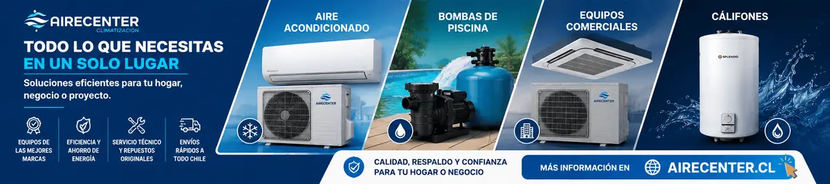 Airecenter: aire acondicionado, bombas de piscina, equipos comerciales y calefones